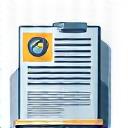 An icon representing a financial document review.